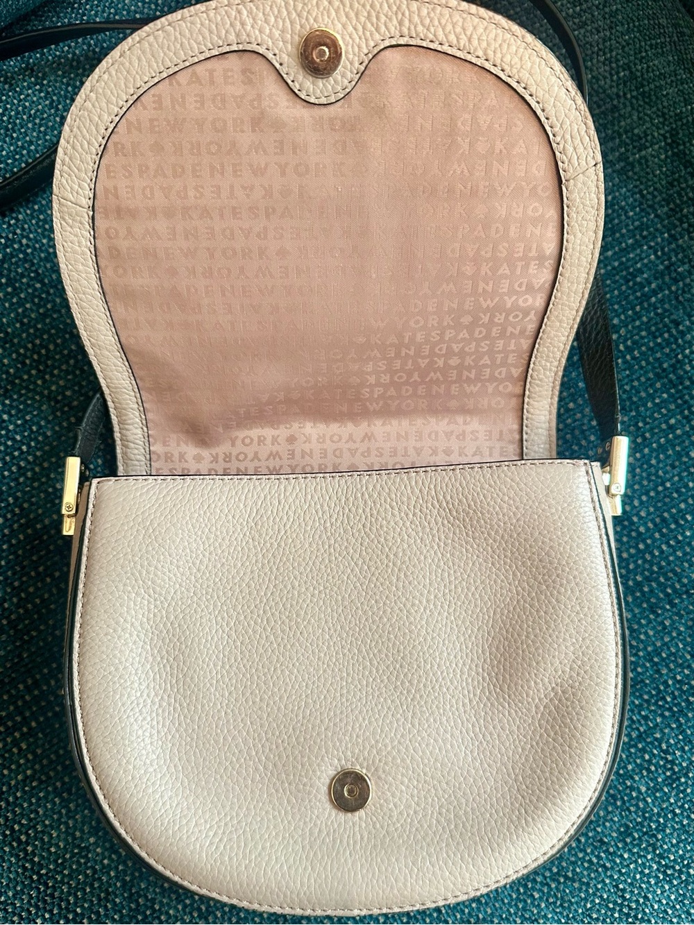 kate spade Black & Blush Two-Tone Pebbled Leather Crossbody - Picture 6 of 10